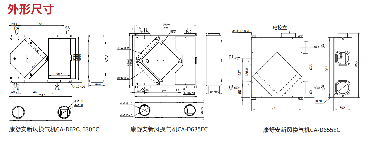 新风换气机 CA-D6 EC直流变频电机系列